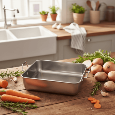 AKDC Stainless Steel Square Baking Pan Chrome With Handle - 20cmX20cmX5cm - Al Kabayel Discount CentreAKDC Stainless Steel Square Baking Pan Chrome With Handle - 20cmX20cmX5cmFrying Pans & SkilletsAKDCAl Kabayel Discount Centre