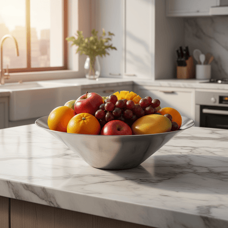 AKDC Steel Fruit Bowl – 30cm | Wide Rim Conical Design - Al Kabayel Discount CentreAKDC Steel Fruit Bowl – 30cm | Wide Rim Conical DesignBowlsAKDCAl Kabayel Discount Centre