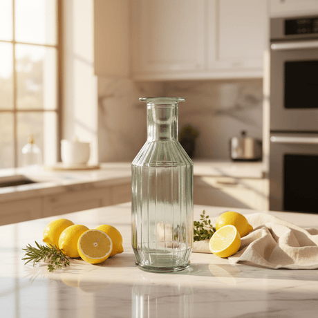 AKDC Striped Eco Glass Bottle – Stylish Water Bottle for Home, Office & Dining – 1.1 L - Al Kabayel Discount CentreAKDC Striped Eco Glass Bottle – Stylish Water Bottle for Home, Office & Dining – 1.1 LTumblersAKDCAl Kabayel Discount Centre