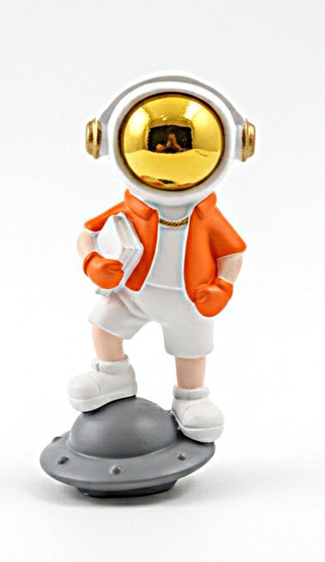 AKDC Stylish Ceramic Astronaut Standing on White & Orange Spaceship Figurine – Contemporary Space Décor 14 cm - Al Kabayel Discount CentreAKDC Stylish Ceramic Astronaut Standing on White & Orange Spaceship Figurine – Contemporary Space Décor 14 cmHome Décor AccentsAKDCAl Kabayel Discount Centre