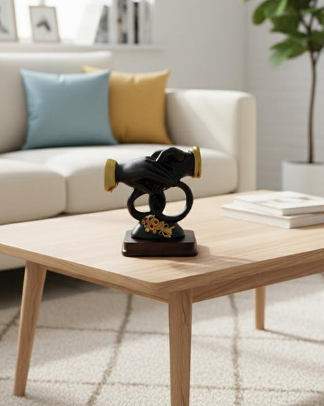 AKDC Stylish Ceramic Hand Sculpture Décor – Black with Gold Accent Modern Art Figurine 9 cm - Al Kabayel Discount CentreAKDC Stylish Ceramic Hand Sculpture Décor – Black with Gold Accent Modern Art Figurine 9 cmHome Décor AccentsAKDCAl Kabayel Discount Centre