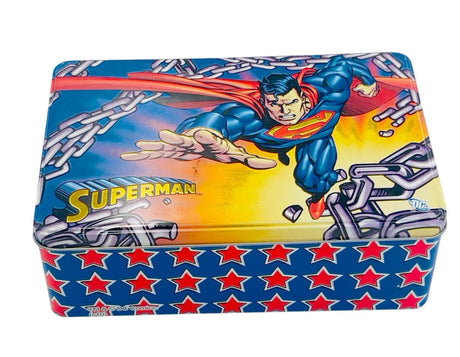 AKDC Superman Chain Breaker Metal Canister 20cm*13cm*7.5cm, Blue - W09803 - Al Kabayel Discount CentreAKDC Superman Chain Breaker Metal Canister 20cm*13cm*7.5cm, Blue - W09803Food ContainersAKDCAl Kabayel Discount Centre