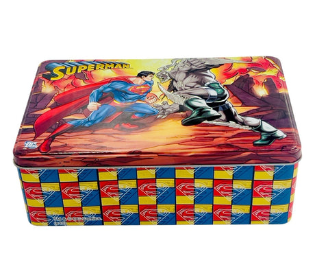 AKDC Superman War Metal Canister 20cm*13cm*7.5cm, Blue - W09803 - Al Kabayel Discount CentreAKDC Superman War Metal Canister 20cm*13cm*7.5cm, Blue - W09803Food ContainersAKDCAl Kabayel Discount Centre