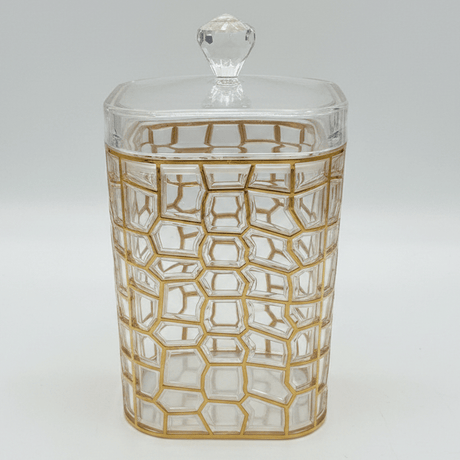 AKDC Tall Gold Accent Acrylic Storage Canister with Lid for Pantry Organization 17 × 12 cm - Al Kabayel Discount CentreAKDC Tall Gold Accent Acrylic Storage Canister with Lid for Pantry Organization 17 × 12 cmJars & Food SaversAKDCAl Kabayel Discount Centre