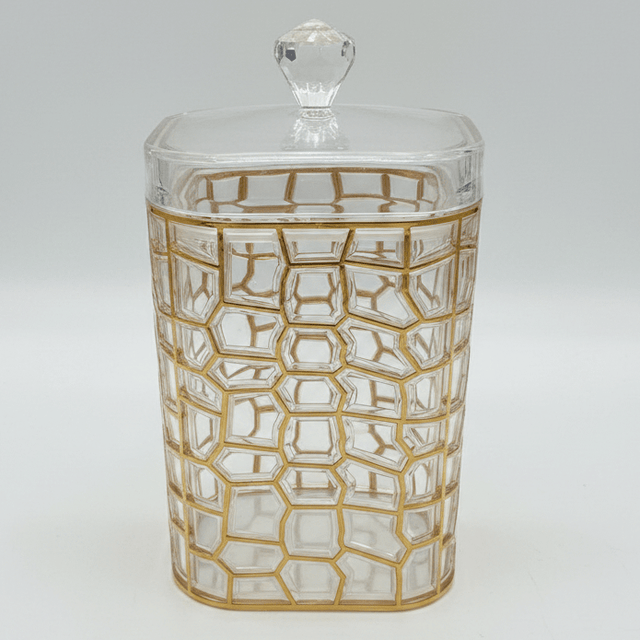 AKDC Tall Gold Accent Acrylic Storage Canister with Lid for Pantry Organization 17 × 12 cm - Al Kabayel Discount CentreAKDC Tall Gold Accent Acrylic Storage Canister with Lid for Pantry Organization 17 × 12 cmJars & Food SaversAKDCAl Kabayel Discount Centre