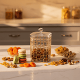 AKDC Tall Gold Accent Acrylic Storage Canister with Lid for Pantry Organization 17 × 12 cm - Al Kabayel Discount CentreAKDC Tall Gold Accent Acrylic Storage Canister with Lid for Pantry Organization 17 × 12 cmJars & Food SaversAKDCAl Kabayel Discount Centre
