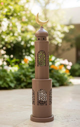 AKDC Tall Metal Decorative Piece Brown 58 cm – Ramadan Lantern Style - Al Kabayel Discount CentreAKDC Tall Metal Decorative Piece Brown 58 cm – Ramadan Lantern StyleHome Décor AccentsAKDCAl Kabayel Discount Centre