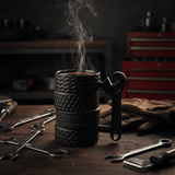 AKDC Tire & Wrench Ceramic Coffee Mug 400ml | Matte Black | Novelty Gift for Car Lovers & Mechanics - Al Kabayel Discount CentreAKDC Tire & Wrench Ceramic Coffee Mug 400ml | Matte Black | Novelty Gift for Car Lovers & MechanicsMugsAKDCAl Kabayel Discount Centre