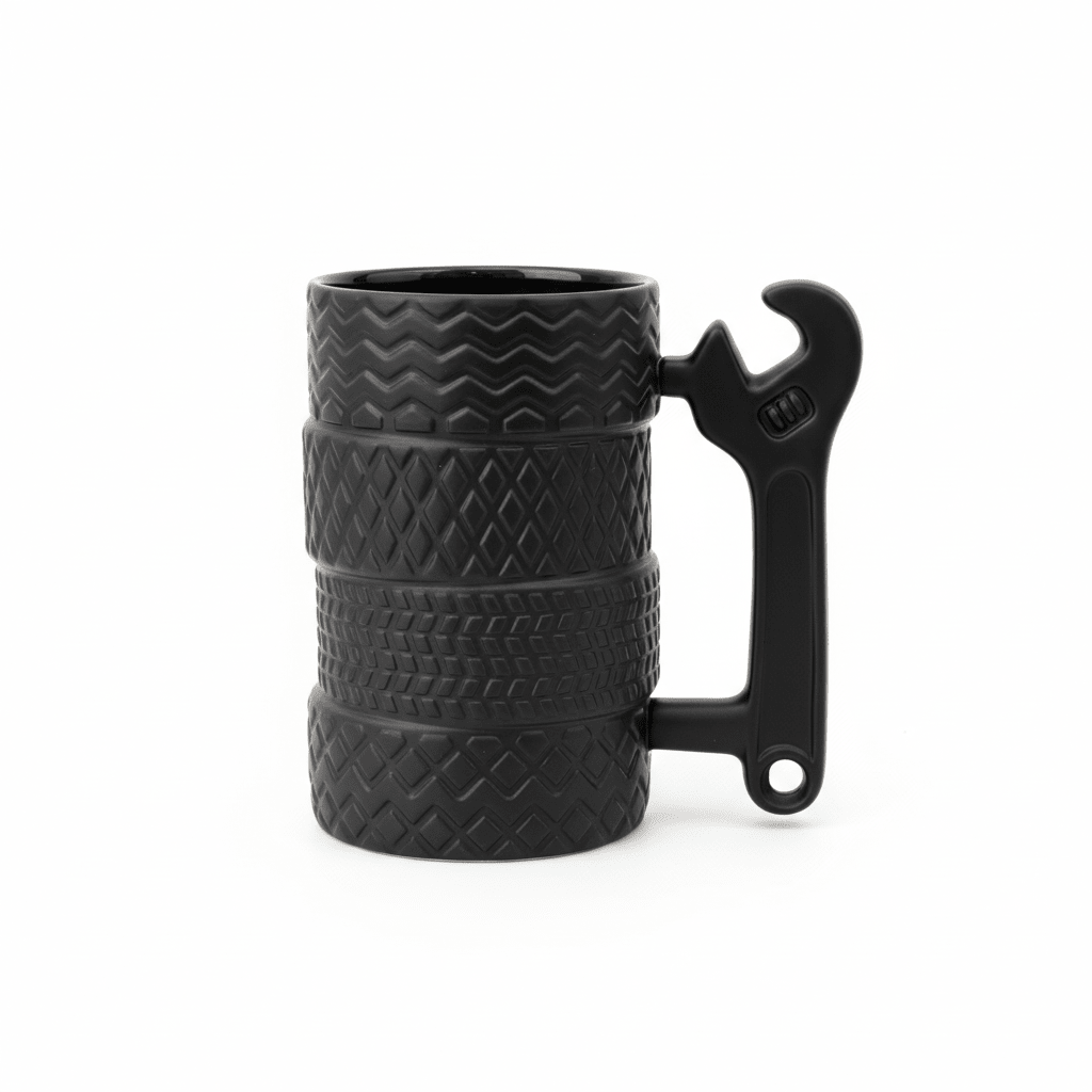 AKDC Tire & Wrench Ceramic Coffee Mug 400ml | Matte Black | Novelty Gift for Car Lovers & Mechanics - Al Kabayel Discount CentreAKDC Tire & Wrench Ceramic Coffee Mug 400ml | Matte Black | Novelty Gift for Car Lovers & MechanicsMugsAKDCAl Kabayel Discount Centre