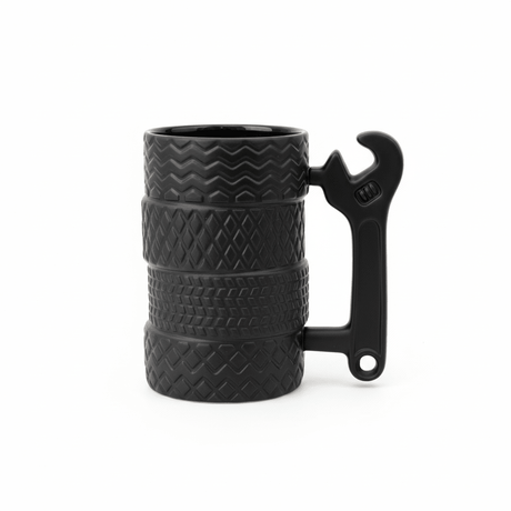 AKDC Tire & Wrench Ceramic Coffee Mug 400ml | Matte Black | Novelty Gift for Car Lovers & Mechanics - Al Kabayel Discount CentreAKDC Tire & Wrench Ceramic Coffee Mug 400ml | Matte Black | Novelty Gift for Car Lovers & MechanicsMugsAKDCAl Kabayel Discount Centre