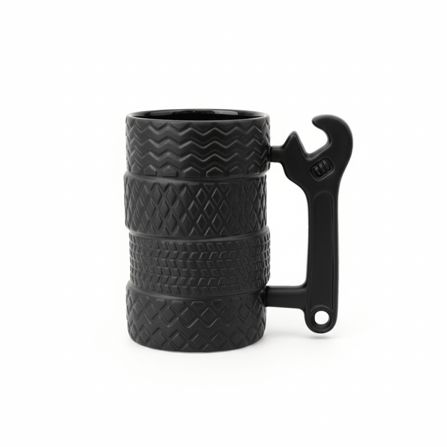 AKDC Tire & Wrench Ceramic Coffee Mug 400ml | Matte Black | Novelty Gift for Car Lovers & Mechanics - Al Kabayel Discount CentreAKDC Tire & Wrench Ceramic Coffee Mug 400ml | Matte Black | Novelty Gift for Car Lovers & MechanicsMugsAKDCAl Kabayel Discount Centre