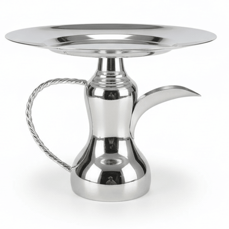 AKDC Traditional Silver Candy Tray with Classic Dallah Base for Authentic Arabic Serving Style – 26×21 cm - Al Kabayel Discount CentreAKDC Traditional Silver Candy Tray with Classic Dallah Base for Authentic Arabic Serving Style – 26×21 cmServing TraysAKDCAl Kabayel Discount Centre