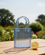 AKDC Transparent Blue Glass Bag - Shaped Designer Vase – 23×13 cm - Al Kabayel Discount CentreAKDC Transparent Blue Glass Bag - Shaped Designer Vase – 23×13 cmFlower/Plant PotsAKDCAl Kabayel Discount Centre