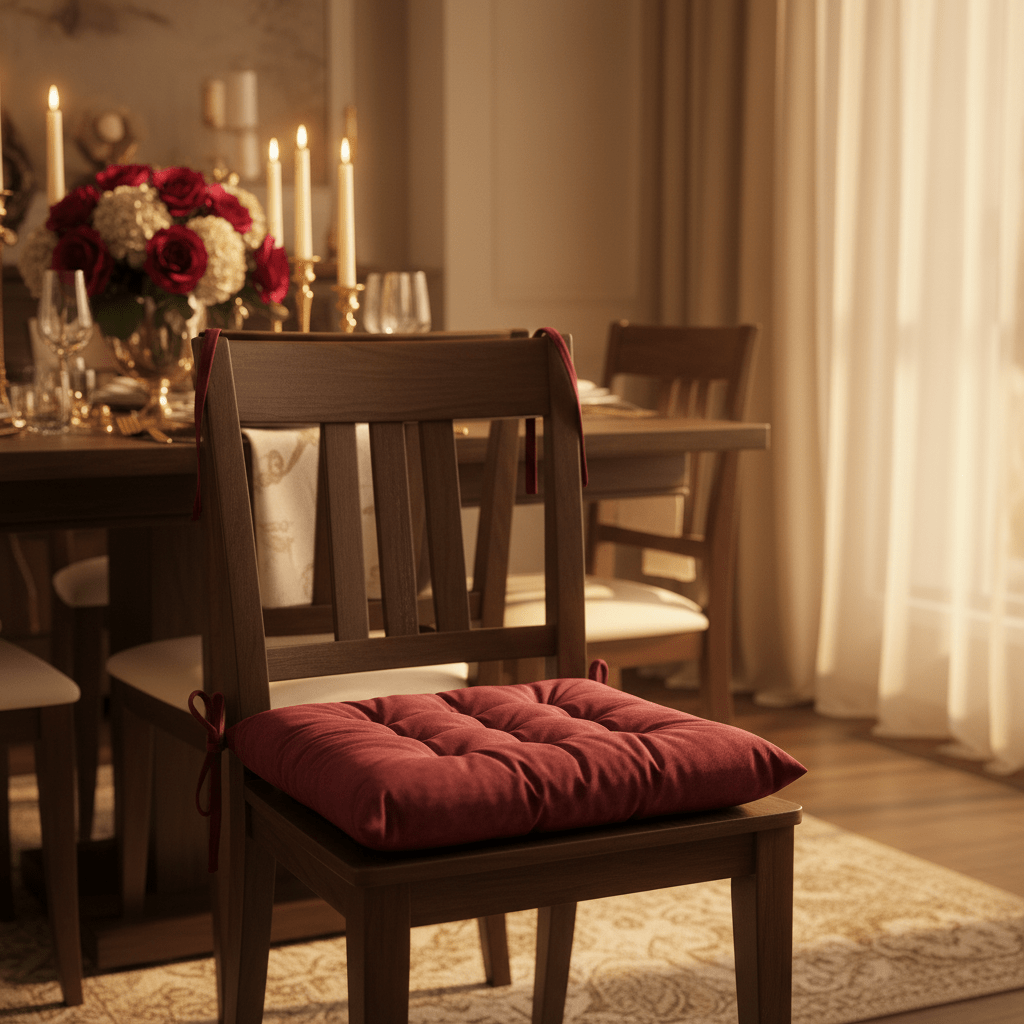 AKDC Tufted Velvet Burgundy Square Chair Cushion with Ties Soft Thick Seat Pad for Dining Chairs Office and Home 40 × 40cm - Al Kabayel Discount CentreAKDC Tufted Velvet Burgundy Square Chair Cushion with Ties Soft Thick Seat Pad for Dining Chairs Office and Home 40 × 40cmFloor Pillows & CushionsAKDCAl Kabayel Discount Centre