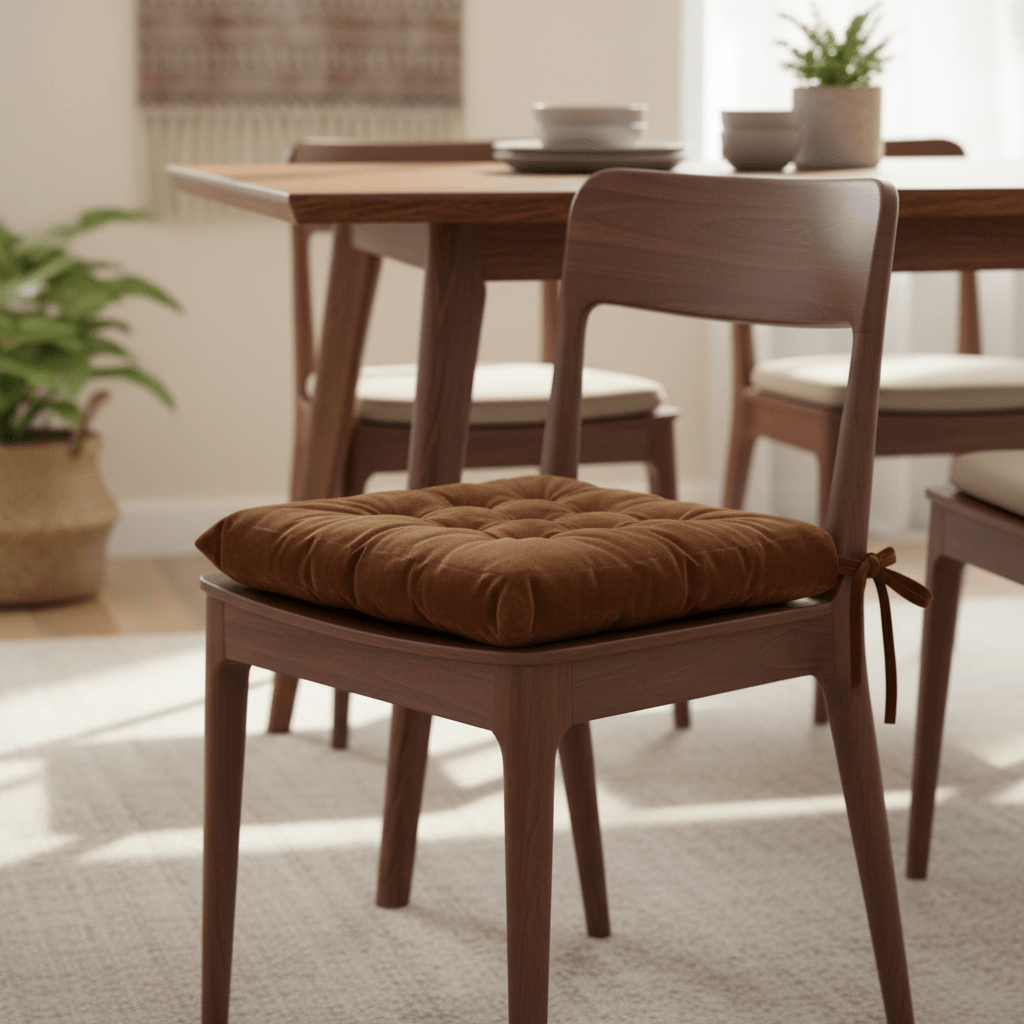 AKDC Tufted Velvet Cinnamon Brown Square Chair Pad with Ties Soft Supportive Cushion for Dining Chairs and Office Use 40 cm - Al Kabayel Discount CentreAKDC Tufted Velvet Cinnamon Brown Square Chair Pad with Ties Soft Supportive Cushion for Dining Chairs and Office Use 40 cmFloor Pillows & CushionsAKDCAl Kabayel Discount Centre