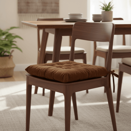 AKDC Tufted Velvet Cinnamon Brown Square Chair Pad with Ties Soft Supportive Cushion for Dining Chairs and Office Use 40 cm - Al Kabayel Discount CentreAKDC Tufted Velvet Cinnamon Brown Square Chair Pad with Ties Soft Supportive Cushion for Dining Chairs and Office Use 40 cmFloor Pillows & CushionsAKDCAl Kabayel Discount Centre