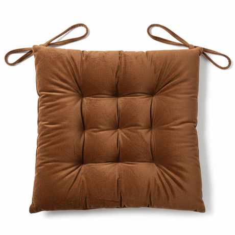 AKDC Tufted Velvet Cinnamon Brown Square Chair Pad with Ties Soft Supportive Cushion for Dining Chairs and Office Use 40 cm - Al Kabayel Discount CentreAKDC Tufted Velvet Cinnamon Brown Square Chair Pad with Ties Soft Supportive Cushion for Dining Chairs and Office Use 40 cmFloor Pillows & CushionsAKDCAl Kabayel Discount Centre