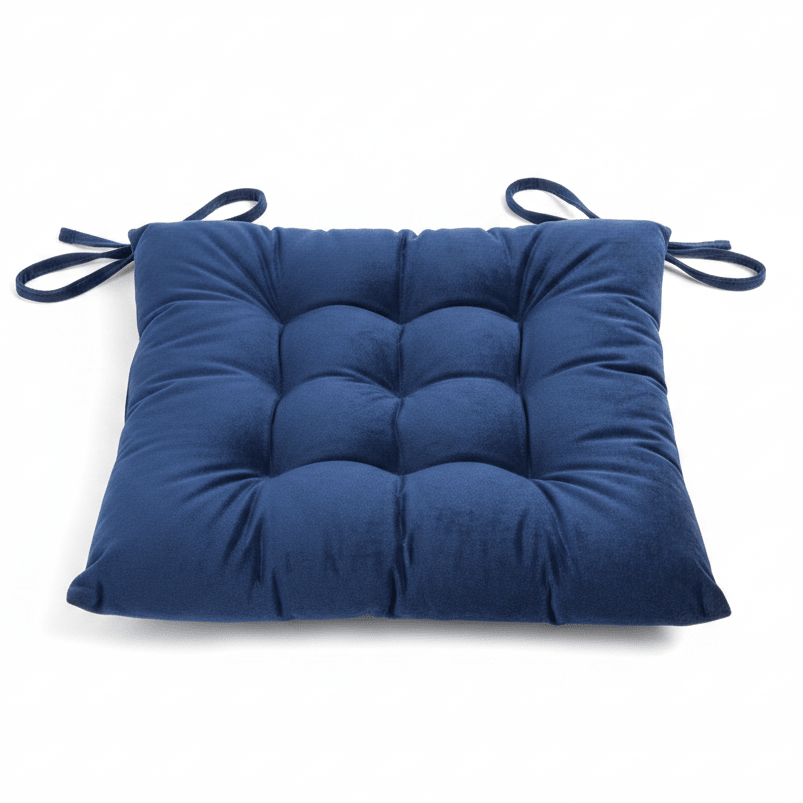 AKDC Tufted Velvet Navy Blue Square Seat Cushion with Ties Elegant Comfortable Chair Pad for Dining and Living Room 40 cm - Al Kabayel Discount CentreAKDC Tufted Velvet Navy Blue Square Seat Cushion with Ties Elegant Comfortable Chair Pad for Dining and Living Room 40 cmFloor Pillows & CushionsAKDCAl Kabayel Discount Centre
