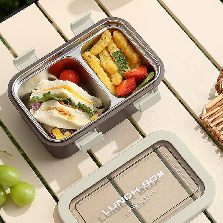 AKDC Two Compartment Lunch Box with Cutlery 850ml, SUS304 Stainless Steel Interior, Beige - Al Kabayel Discount CentreAKDC Two Compartment Lunch Box with Cutlery 850ml, SUS304 Stainless Steel Interior, BeigeFood ContainersAKDCAl Kabayel Discount Centre
