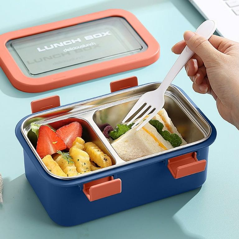 AKDC Two Compartment Lunch Box with Cutlery 850ml, SUS304 Stainless Steel Interior, Navy Blue/BloodOrange - Al Kabayel Discount CentreAKDC Two Compartment Lunch Box with Cutlery 850ml, SUS304 Stainless Steel Interior, Navy Blue/BloodOrangeFood ContainersAKDCAl Kabayel Discount Centre