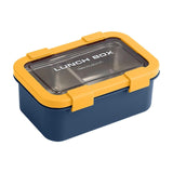 AKDC Two Compartment Lunch Box with Cutlery 850ml, SUS304 Stainless Steel Interior, Navy Blue/Yellow - Al Kabayel Discount CentreAKDC Two Compartment Lunch Box with Cutlery 850ml, SUS304 Stainless Steel Interior, Navy Blue/YellowFood ContainersAKDCAl Kabayel Discount Centre