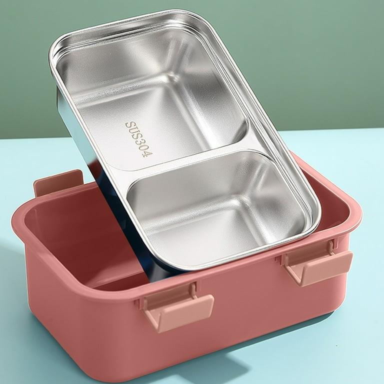 AKDC Two Compartment Lunch Box with Cutlery 850ml, SUS304 Stainless Steel Interior, Pink - Al Kabayel Discount CentreAKDC Two Compartment Lunch Box with Cutlery 850ml, SUS304 Stainless Steel Interior, PinkFood ContainersAKDCAl Kabayel Discount Centre