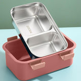 AKDC Two Compartment Lunch Box with Cutlery 850ml, SUS304 Stainless Steel Interior, Pink - Al Kabayel Discount CentreAKDC Two Compartment Lunch Box with Cutlery 850ml, SUS304 Stainless Steel Interior, PinkFood ContainersAKDCAl Kabayel Discount Centre