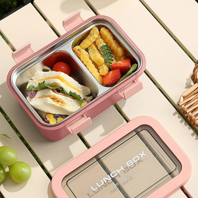 AKDC Two Compartment Lunch Box with Cutlery 850ml, SUS304 Stainless Steel Interior, Pink - Al Kabayel Discount CentreAKDC Two Compartment Lunch Box with Cutlery 850ml, SUS304 Stainless Steel Interior, PinkFood ContainersAKDCAl Kabayel Discount Centre