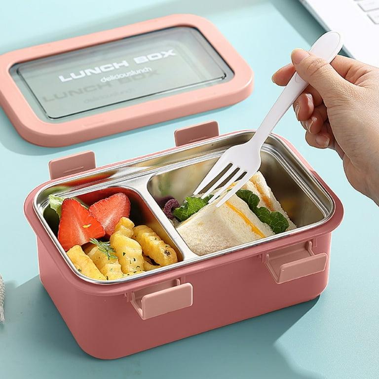 AKDC Two Compartment Lunch Box with Cutlery 850ml, SUS304 Stainless Steel Interior, Pink - Al Kabayel Discount CentreAKDC Two Compartment Lunch Box with Cutlery 850ml, SUS304 Stainless Steel Interior, PinkFood ContainersAKDCAl Kabayel Discount Centre