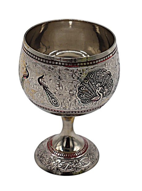 AKDC Vintage Brass Stem Glass – Silver - Finish Decorative Elegant Drinkware Piece, 11×7 cm - Al Kabayel Discount CentreAKDC Vintage Brass Stem Glass – Silver - Finish Decorative Elegant Drinkware Piece, 11×7 cmDrinkware SetsAKDCAl Kabayel Discount Centre