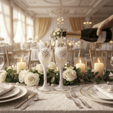 AKDC Wedding Bride & Groom Champagne Flute Glass Set of 2 – Elegant White Design - Al Kabayel Discount CentreAKDC Wedding Bride & Groom Champagne Flute Glass Set of 2 – Elegant White DesignWine GlassesAKDCAl Kabayel Discount Centre