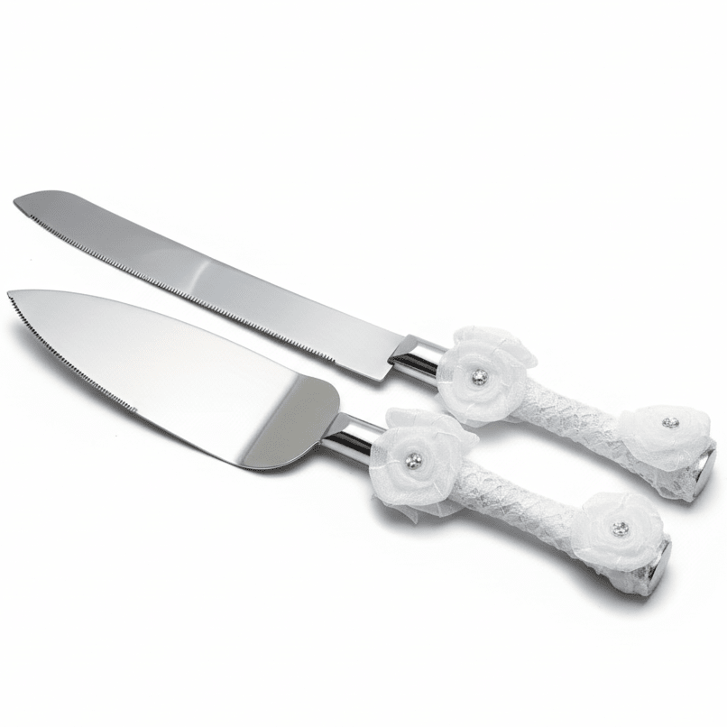 AKDC Wedding Cake Knife & Spatula Server Set – Stainless Steel, White Handle - Al Kabayel Discount CentreAKDC Wedding Cake Knife & Spatula Server Set – Stainless Steel, White HandleKnife & Knife SetsAKDCAl Kabayel Discount Centre