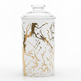 AKDC White and Gold Premium Acrylic Storage Canister with Lid for Modern Kitchen Storage 17 × 10 cm - Al Kabayel Discount CentreAKDC White and Gold Premium Acrylic Storage Canister with Lid for Modern Kitchen Storage 17 × 10 cmJars & Food SaversAKDCAl Kabayel Discount Centre