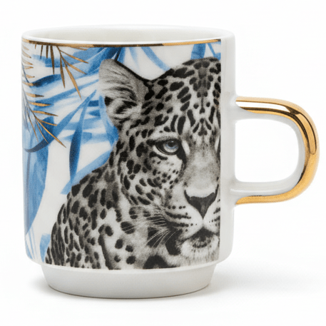 AKDC White Ceramic Mug with Black Tiger Artwork and Premium Gold Handle for Unique Style – 80ml - Al Kabayel Discount CentreAKDC White Ceramic Mug with Black Tiger Artwork and Premium Gold Handle for Unique Style – 80mlMugsAKDCAl Kabayel Discount Centre