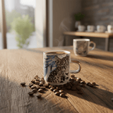 AKDC White Ceramic Mug with Black Tiger Artwork and Premium Gold Handle for Unique Style – 80ml - Al Kabayel Discount CentreAKDC White Ceramic Mug with Black Tiger Artwork and Premium Gold Handle for Unique Style – 80mlMugsAKDCAl Kabayel Discount Centre