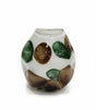 AKDC White Glass Vase with Green & Brown Artistic Accents – Designer Decorative Piece – 21×20 cm - Al Kabayel Discount CentreAKDC White Glass Vase with Green & Brown Artistic Accents – Designer Decorative Piece – 21×20 cmFlower/Plant PotsAKDCAl Kabayel Discount Centre