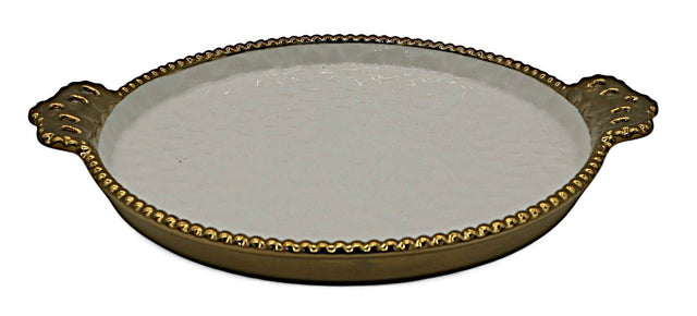 AKDC White & Gold Ceramic Fruit Plate – 25 cm, Decorative & Functional Elegance - Al Kabayel Discount CentreAKDC White & Gold Ceramic Fruit Plate – 25 cm, Decorative & Functional EleganceServing TraysAKDCAl Kabayel Discount Centre