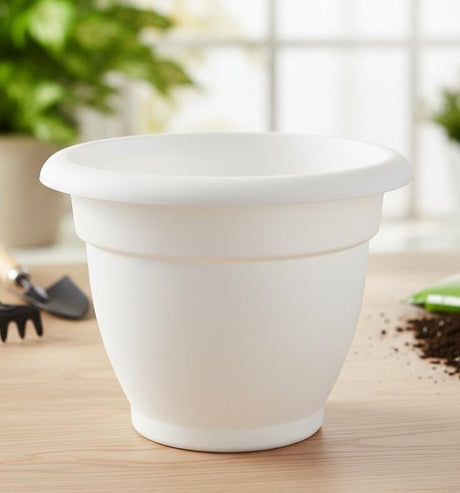 AKDC White Large Plastic Plant Pot – Tall Decorative Round Planter – 23×27 cm - Al Kabayel Discount CentreAKDC White Large Plastic Plant Pot – Tall Decorative Round Planter – 23×27 cmFlower/Plant PotsAKDCAl Kabayel Discount Centre