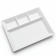 AKDC White Rectangular Melamine 4 Portion Serving Plate 33 × 26 cm Durable Section Tray for Everyday Use Kitchen and Restaurant - Al Kabayel Discount CentreAKDC White Rectangular Melamine 4 Portion Serving Plate 33 × 26 cm Durable Section Tray for Everyday Use Kitchen and RestaurantPlatesAKDCAl Kabayel Discount Centre