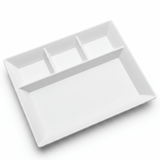 AKDC White Rectangular Melamine 4 Portion Serving Plate 33 × 26 cm Durable Section Tray for Everyday Use Kitchen and Restaurant - Al Kabayel Discount CentreAKDC White Rectangular Melamine 4 Portion Serving Plate 33 × 26 cm Durable Section Tray for Everyday Use Kitchen and RestaurantPlatesAKDCAl Kabayel Discount Centre