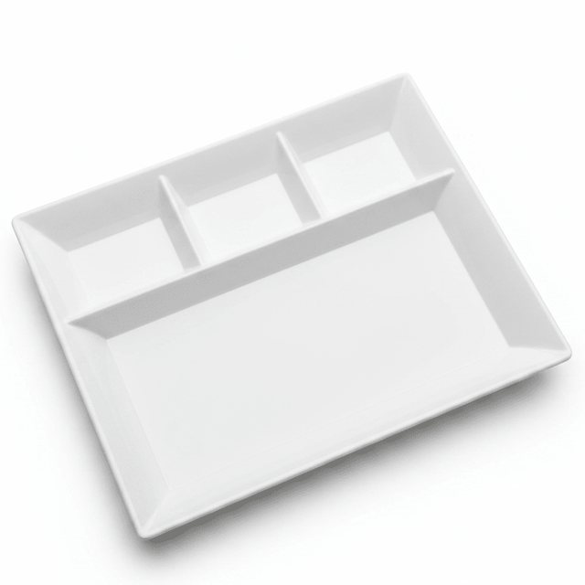 AKDC White Rectangular Melamine 4 Portion Serving Plate 33 × 26 cm Durable Section Tray for Everyday Use Kitchen and Restaurant - Al Kabayel Discount CentreAKDC White Rectangular Melamine 4 Portion Serving Plate 33 × 26 cm Durable Section Tray for Everyday Use Kitchen and RestaurantPlatesAKDCAl Kabayel Discount Centre