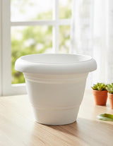 AKDC White Round Plastic Plant Pot – Minimalist Indoor/Outdoor Planter – 17 cm - Al Kabayel Discount CentreAKDC White Round Plastic Plant Pot – Minimalist Indoor/Outdoor Planter – 17 cmFlower/Plant PotsAKDCAl Kabayel Discount Centre