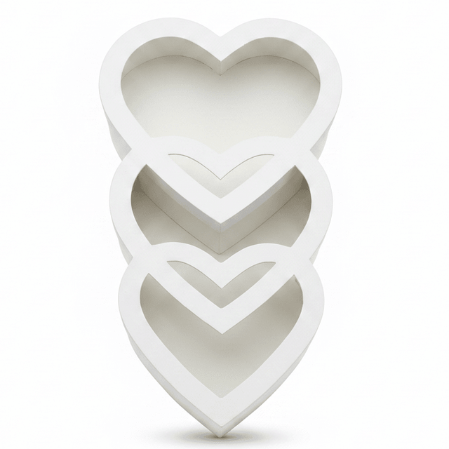 AKDC White Triple Heart Cardboard Gift Box with Clear Cover for Elegant Gift Presentation, Weddings & Special Events – 45×20×10 cm - Al Kabayel Discount CentreAKDC White Triple Heart Cardboard Gift Box with Clear Cover for Elegant Gift Presentation, Weddings & Special Events – 45×20×10 cmPacking & Wrapping SuppliesAKDCAl Kabayel Discount Centre