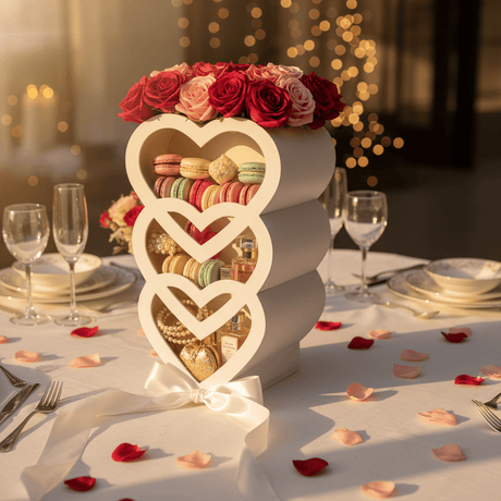 AKDC White Triple Heart Cardboard Gift Box with Clear Cover for Elegant Gift Presentation, Weddings & Special Events – 45×20×10 cm - Al Kabayel Discount CentreAKDC White Triple Heart Cardboard Gift Box with Clear Cover for Elegant Gift Presentation, Weddings & Special Events – 45×20×10 cmPacking & Wrapping SuppliesAKDCAl Kabayel Discount Centre
