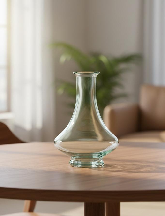 AKDC Wide Transparent Glass Vase – 26×20 cm Modern Decorative Centerpiece - Al Kabayel Discount CentreAKDC Wide Transparent Glass Vase – 26×20 cm Modern Decorative CenterpieceFlower/Plant PotsAKDCAl Kabayel Discount Centre