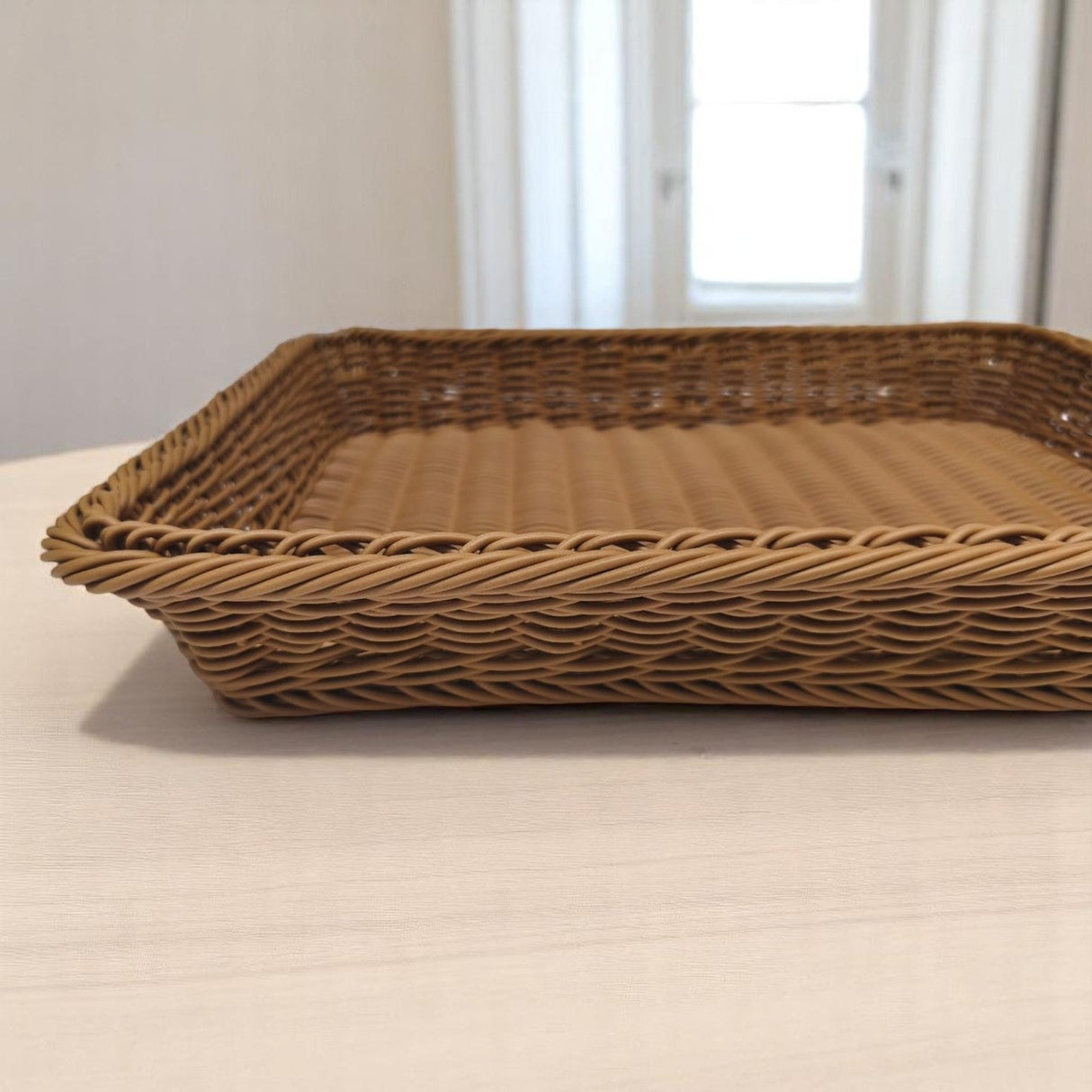 AKDC Wire Rectangle Tray Organizer for Home Bathroom Table Decoration - 40cmX30cmX6cm - (Beige) - Al Kabayel Discount CentreAKDC Wire Rectangle Tray Organizer for Home Bathroom Table Decoration - 40cmX30cmX6cm - (Beige)RattansAKDCAl Kabayel Discount Centre