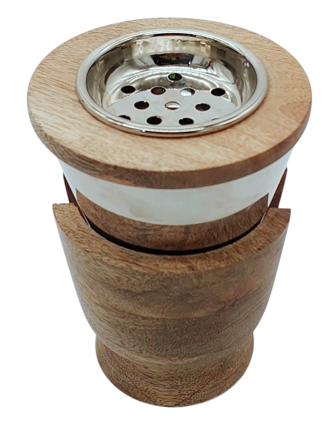 AKDC Wooden and Metal Incense Burner 11cm*15cm, Silver/Wood, BD32103 - Al Kabayel Discount CentreAKDC Wooden and Metal Incense Burner 11cm*15cm, Silver/Wood, BD32103Home Décor AccentsAKDCAl Kabayel Discount Centre