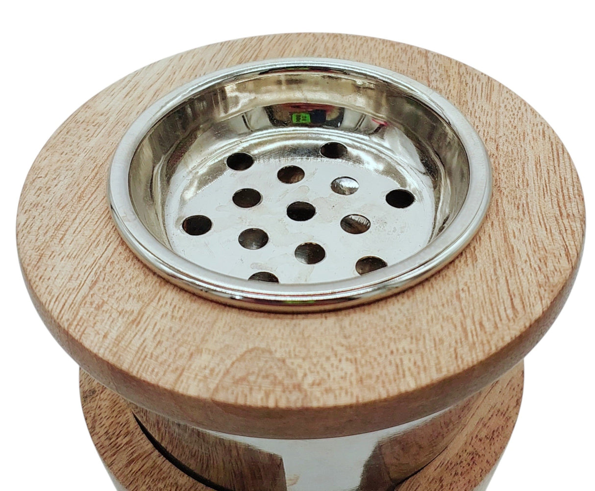 AKDC Wooden and Metal Incense Burner 11cm*15cm, Silver/Wood, BD32103 - Al Kabayel Discount CentreAKDC Wooden and Metal Incense Burner 11cm*15cm, Silver/Wood, BD32103Home Décor AccentsAKDCAl Kabayel Discount Centre