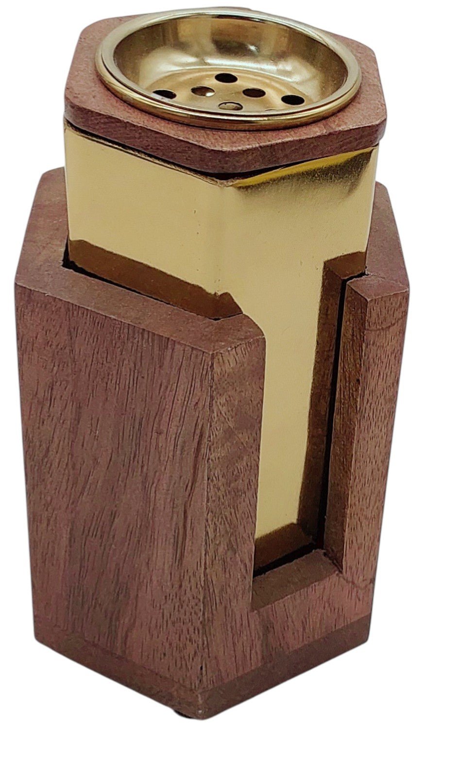 AKDC Wooden and Metal Incense Burner 11cm*18cm, Gold/Wood, BD32047M - Al Kabayel Discount CentreAKDC Wooden and Metal Incense Burner 11cm*18cm, Gold/Wood, BD32047MHome Décor AccentsAKDCAl Kabayel Discount Centre