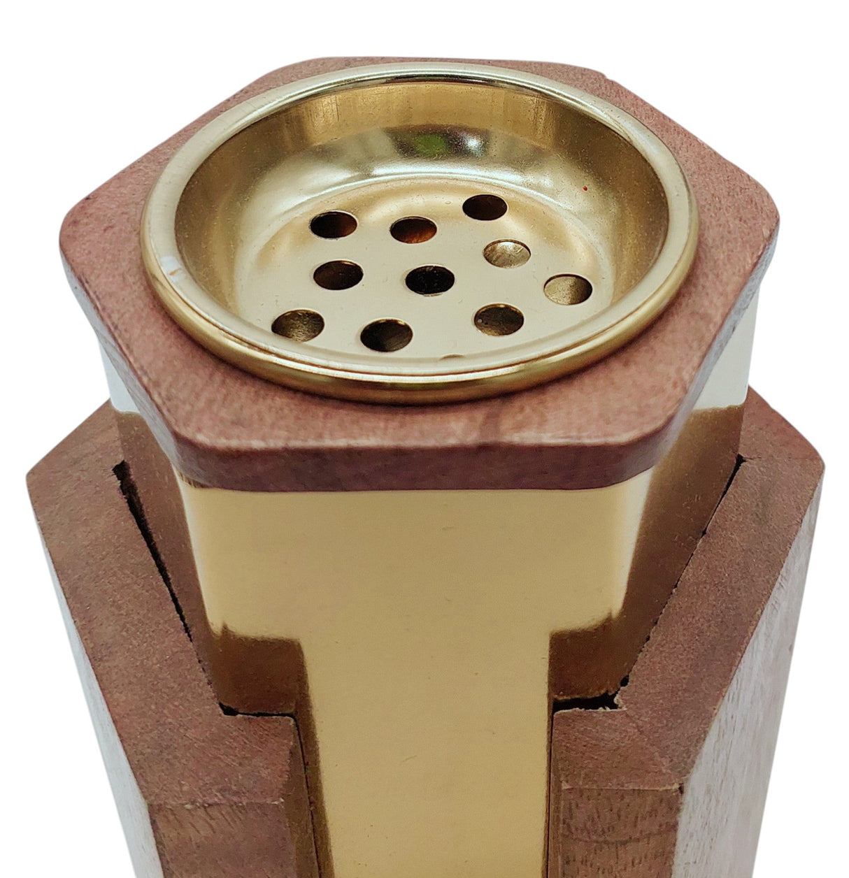 AKDC Wooden and Metal Incense Burner 11cm*18cm, Gold/Wood, BD32047M - Al Kabayel Discount CentreAKDC Wooden and Metal Incense Burner 11cm*18cm, Gold/Wood, BD32047MHome Décor AccentsAKDCAl Kabayel Discount Centre